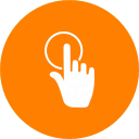 Icon of a hand pointing, representing 'Uygun Sigortayı Seç'