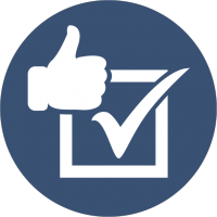 Icon of a thumbs up and a checklist, representing 'Hizmette Kaliteyi Yakala'